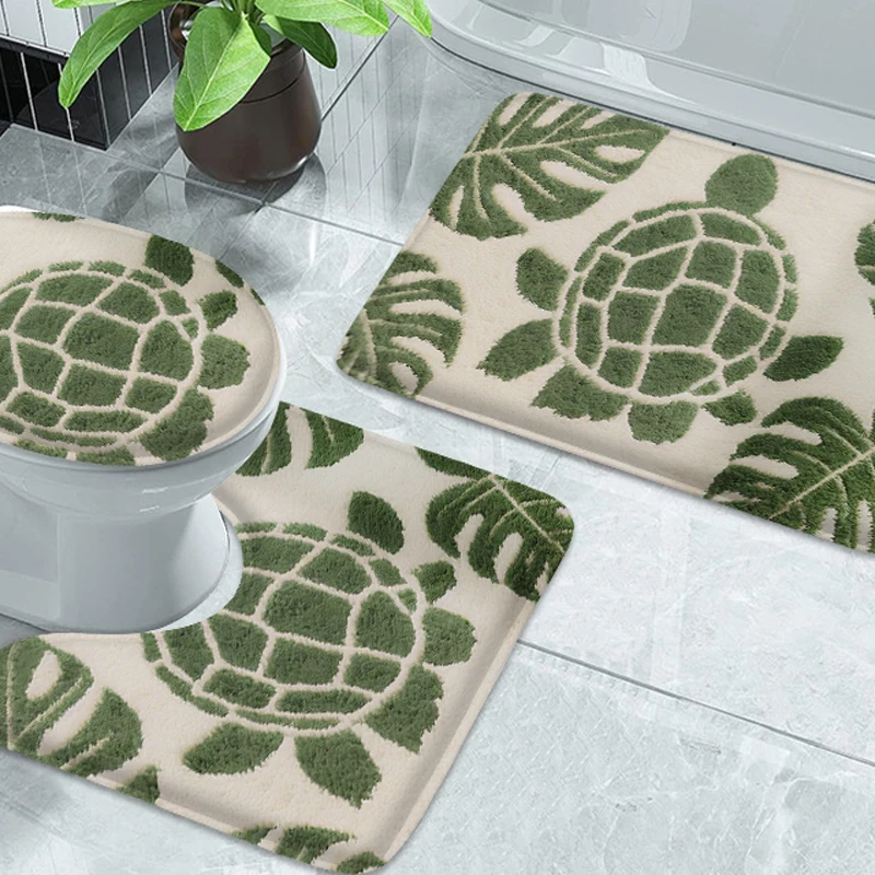 3PCS U-shaped toilet floor mat, shower room absorbent anti slip mat, bathroom thick foot mat, household carpet set 
3PCS U-shaped toilet floor mat, shower room absorbent anti slip mat, bathroom thick foot mat, household carpet set