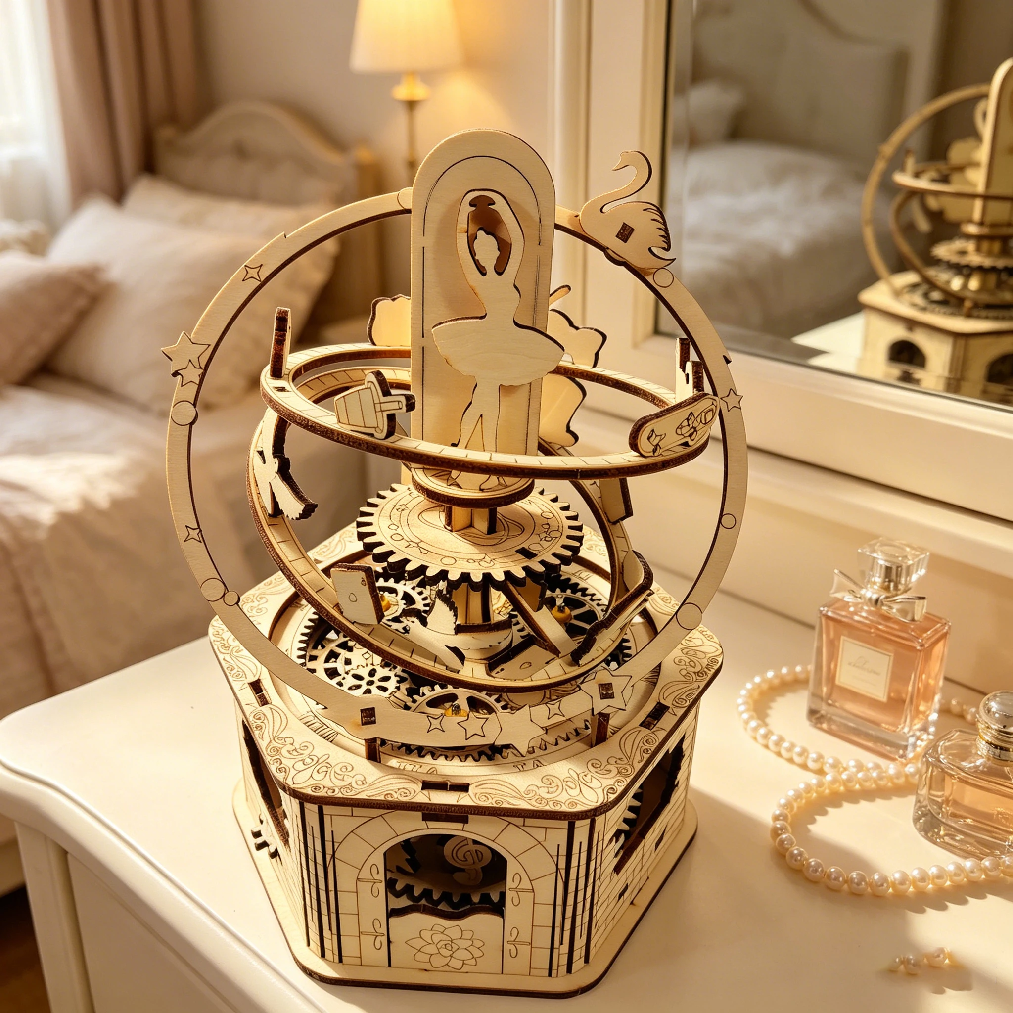 DIY Wooden Mechanical Music Box with Dancing Ballerina, Romantic Assembly Toy
DIY Wooden Mechanical Music Box with Dancing Ballerina, Romantic Assembly Toy