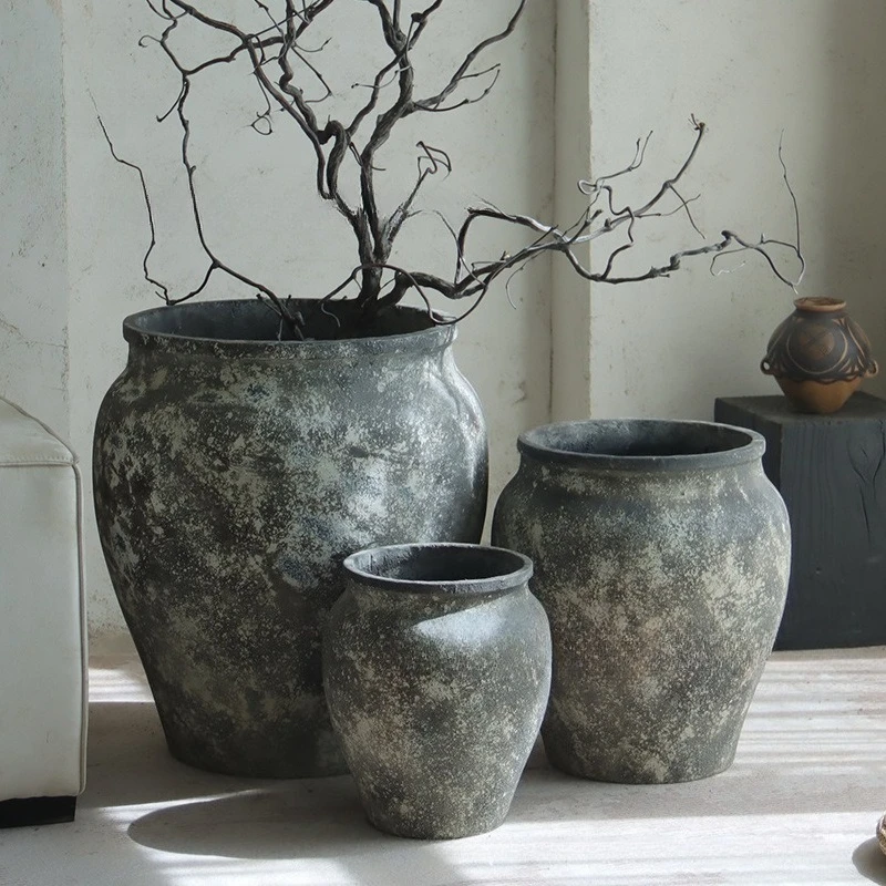 Extra large retro cement big jar shopping mall hotel sales office large green plant planting pot homestay decoration ornament
Extra large retro cement big jar shopping mall hotel sales office large green plant planting pot homestay decoration ornament