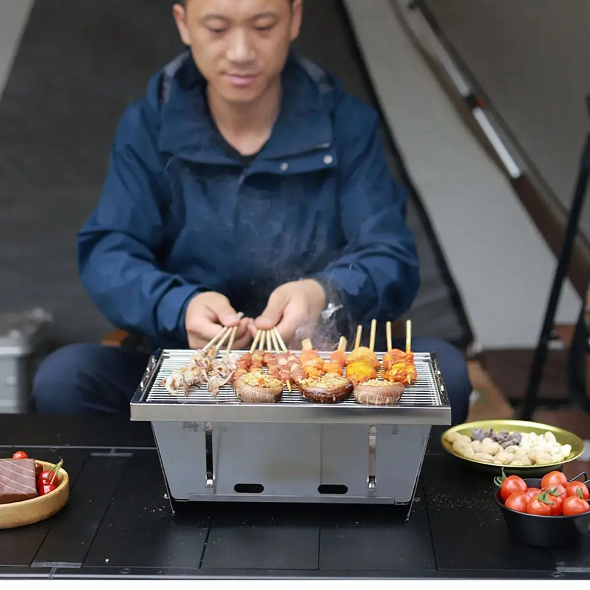 Camping Barbecue Grill Igt Table Charcoal Grill with Adjustable Carbon Steel Plate Height Stainless Steel
Camping Barbecue Grill Igt Table Charcoal Grill with Adjustable Carbon Steel Plate Height Stainless Steel