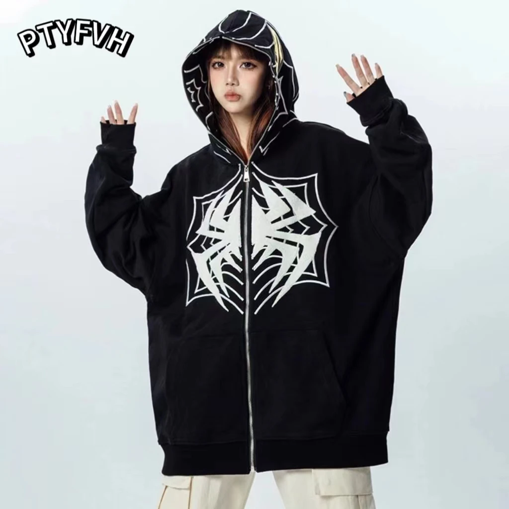 Black White Red Jacket Zip Hooded Sweatshirt Autumn Women Top Oversized Coats Streetwear Fashion Casual Vintage Ladies Clothes
Black White Red Jacket Zip Hooded Sweatshirt Autumn Women Top Oversized Coats Streetwear Fashion Casual Vintage Ladies Clothes