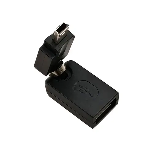 Adaptador OTG de sincronización de datos para coche, conector convertidor Mini USB macho a USB hembra de 360 grados para AUX, MP3, tableta, teléfono, disco U
