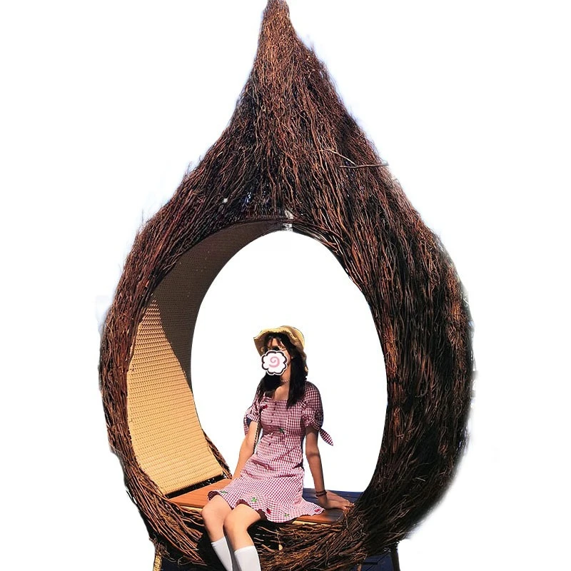 Outdoor swing creative rattan circular bed water drop scenic B & B shaker
Outdoor swing creative rattan circular bed water drop scenic B & B shaker
