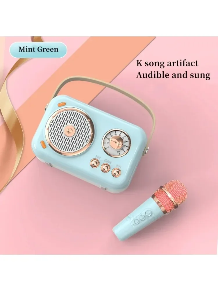 Outdoor Portable Retro Mini Wireless Bluetooth Speaker Home Party Karaoke Entertainment with Microphone Set
Outdoor Portable Retro Mini Wireless Bluetooth Speaker Home Party Karaoke Entertainment with Microphone Set