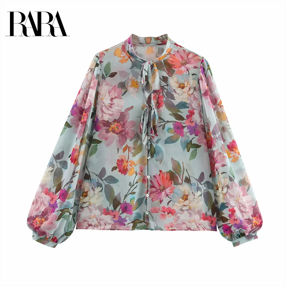 2025 RARA bow decoration holiday style casual temperament printed stand collar long sleeve loose shirt for women
2025 RARA bow decoration holiday style casual temperament printed stand collar long sleeve loose shirt for women