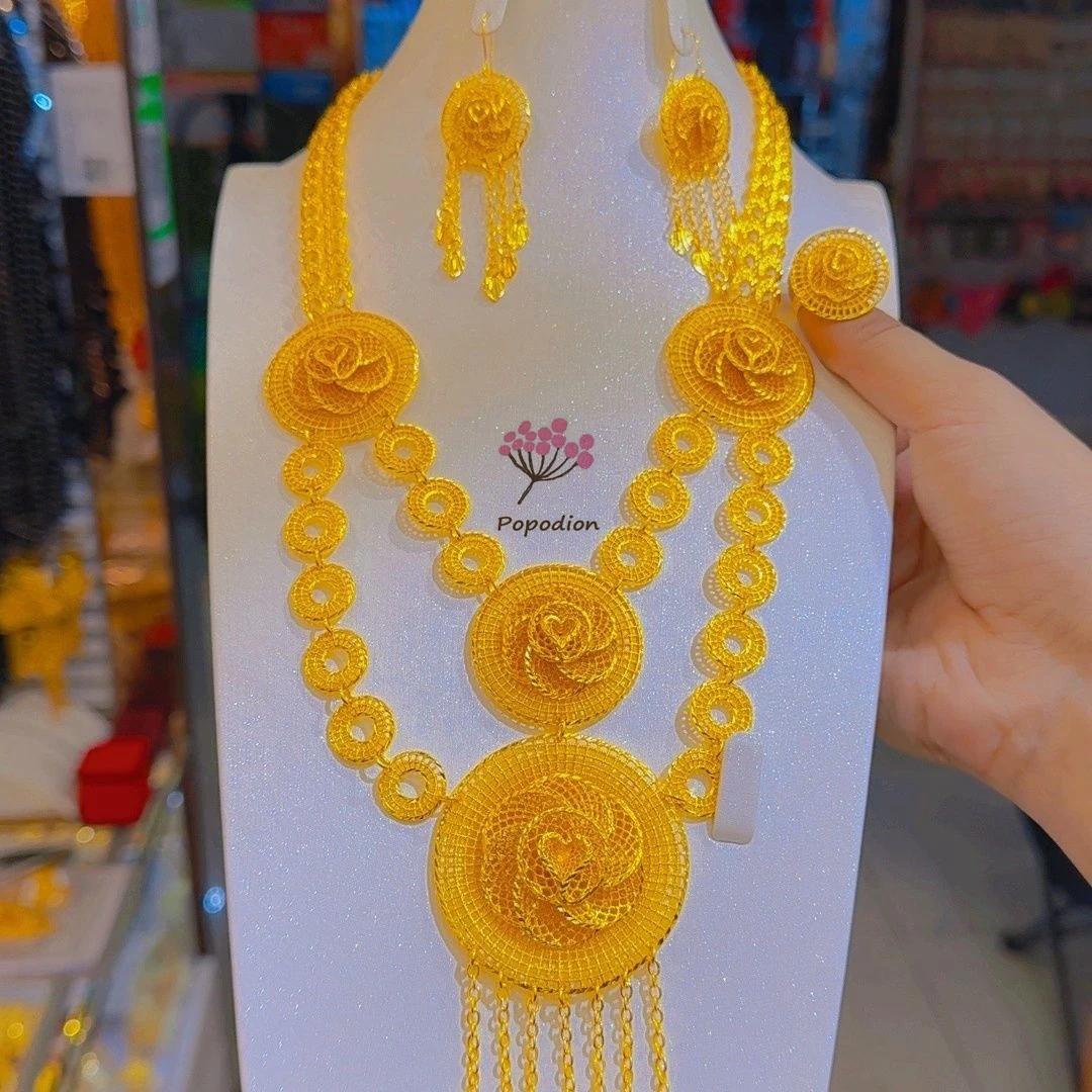 New Dubai 24K Gold Plated Necklace, Earrings, Rings, Romantic Wedding Party Jewelry Set for Women DD10549
New Dubai 24K Gold Plated Necklace, Earrings, Rings, Romantic Wedding Party Jewelry Set for Women DD10549