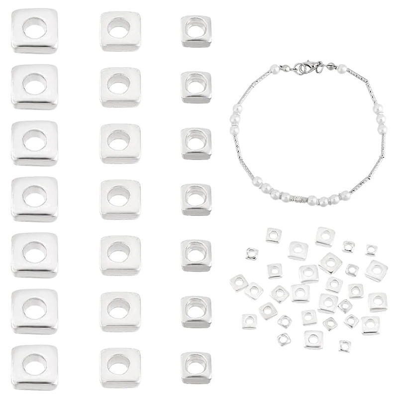 925 Sterling Silver Beads Heshi Disco Beads Square Flat Spacer Beads for Necklace Friendship Bracelet Jewelry Making DIY Crafts
925 Sterling Silver Beads Heshi Disco Beads Square Flat Spacer Beads for Necklace Friendship Bracelet Jewelry Making DIY Crafts