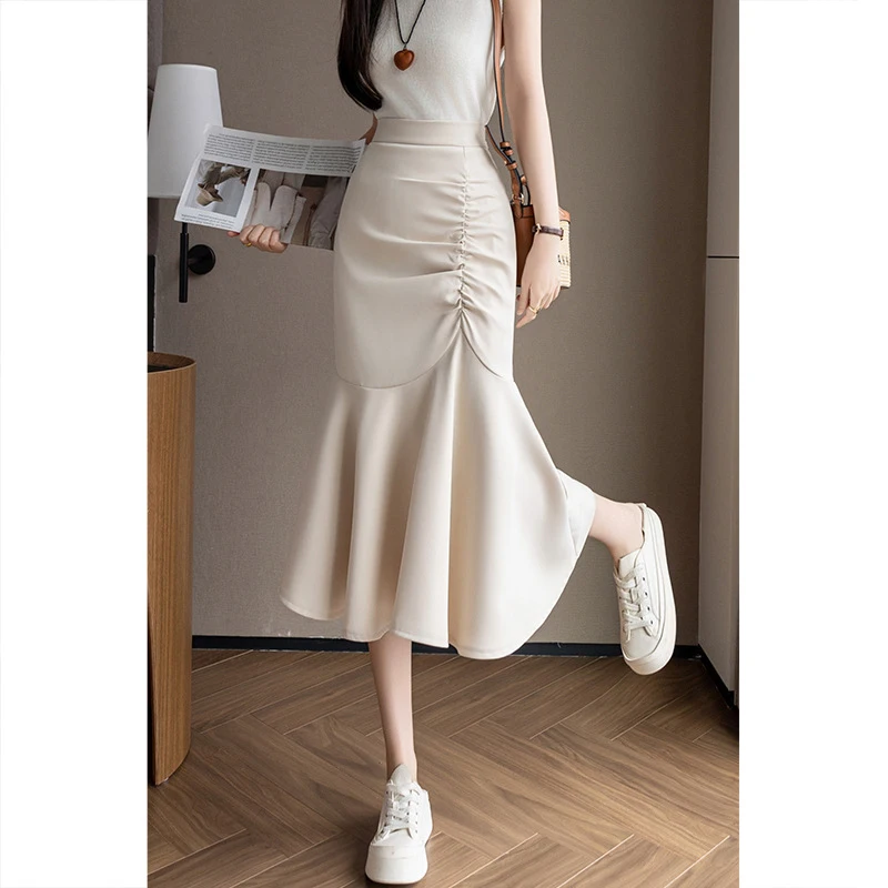 French-style fishtail skirt for women2026New Spring and Autumn Mid-Length Tight-Fitting Pleated Pencil Skirt
French-style fishtail skirt for women2026New Spring and Autumn Mid-Length Tight-Fitting Pleated Pencil Skirt