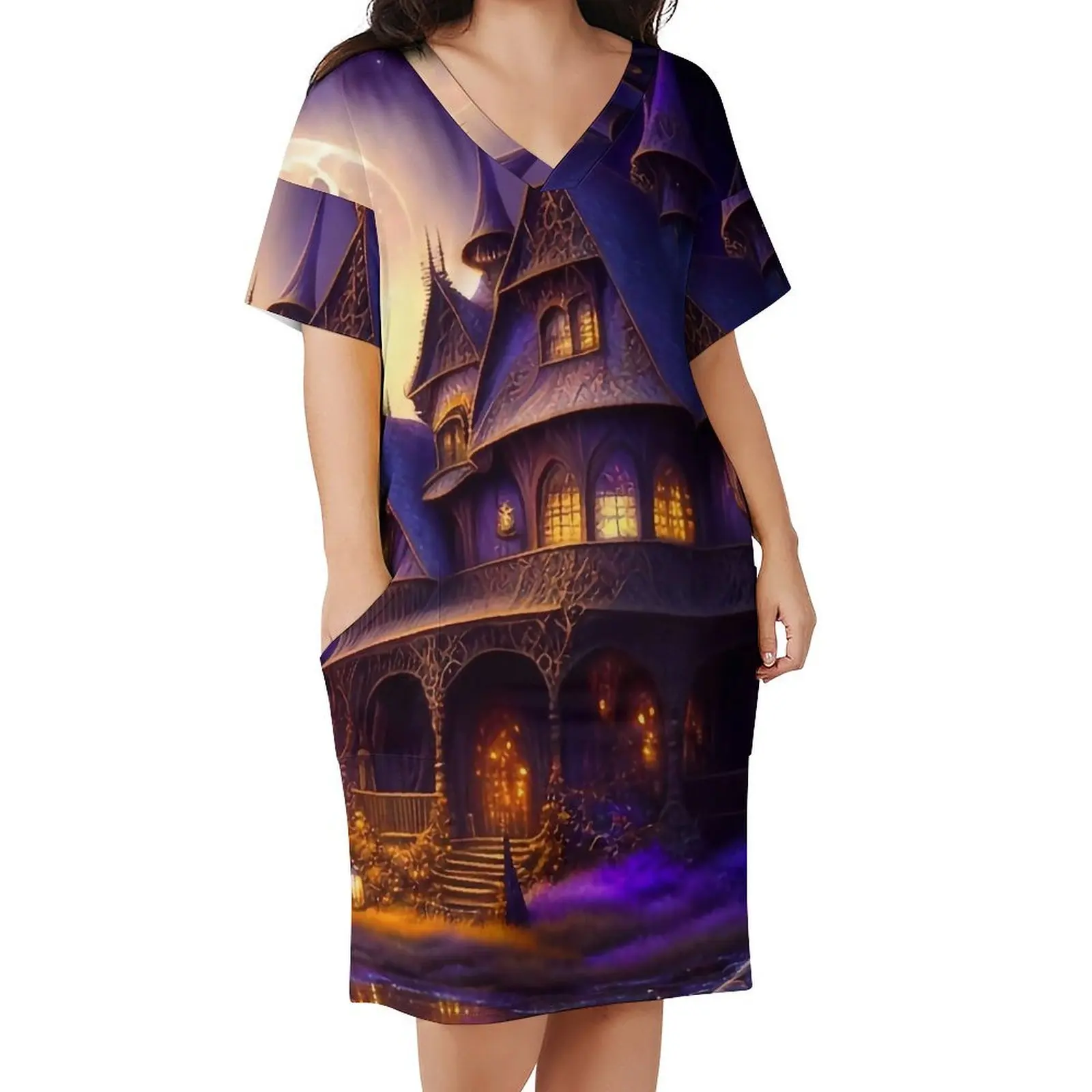 Haunted Mansion Dress Woman Vintage Print Street Wear Casual Dress Summer V Neck Stylish Big Size Dresses Birthday Gift
Haunted Mansion Dress Woman Vintage Print Street Wear Casual Dress Summer V Neck Stylish Big Size Dresses Birthday Gift