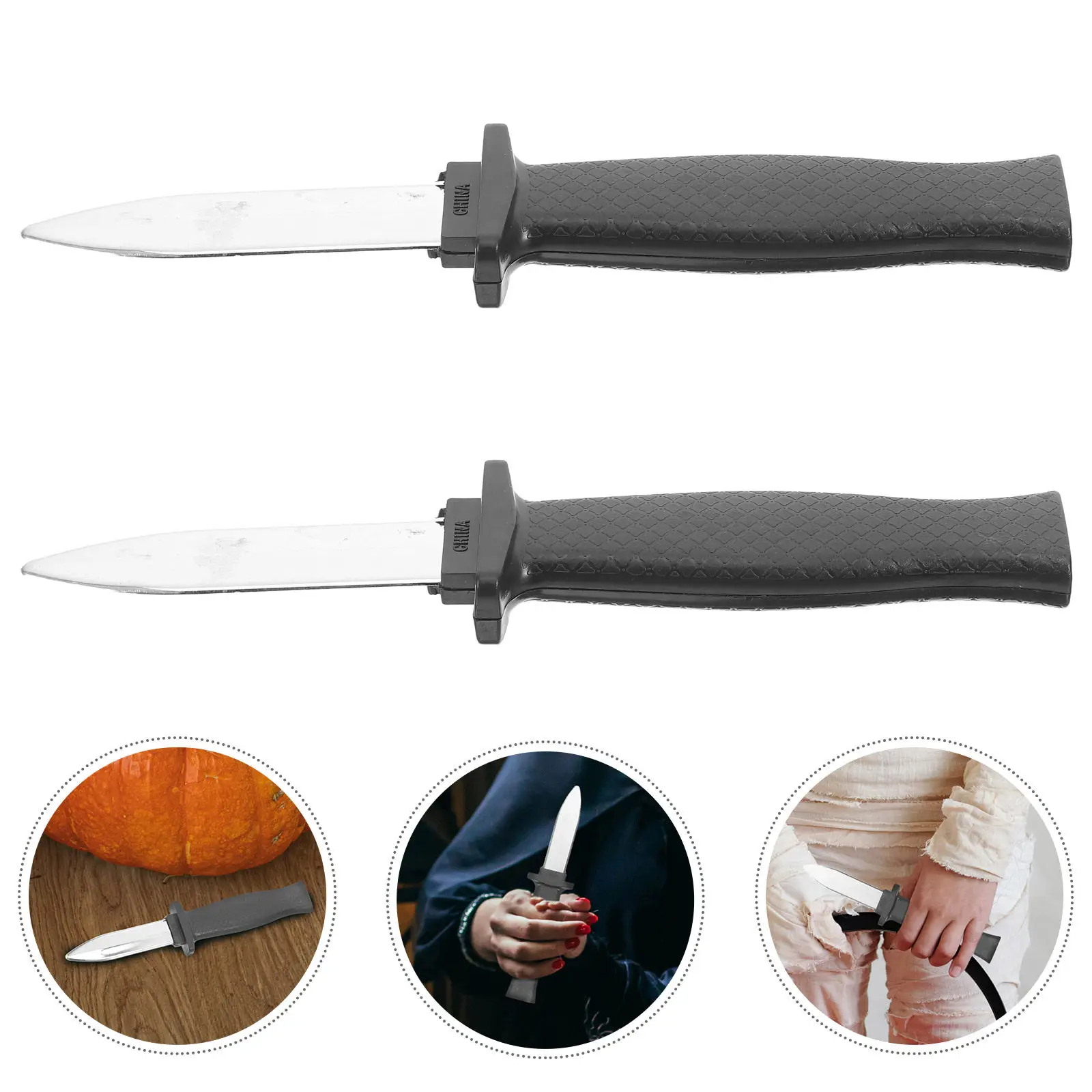 2Pcs Retractable Knife Prank Halloween Props Disappearing Plastic Fake Joke Trick Fun Entertainment Party Retractable Knife
2Pcs Retractable Knife Prank Halloween Props Disappearing Plastic Fake Joke Trick Fun Entertainment Party Retractable Knife