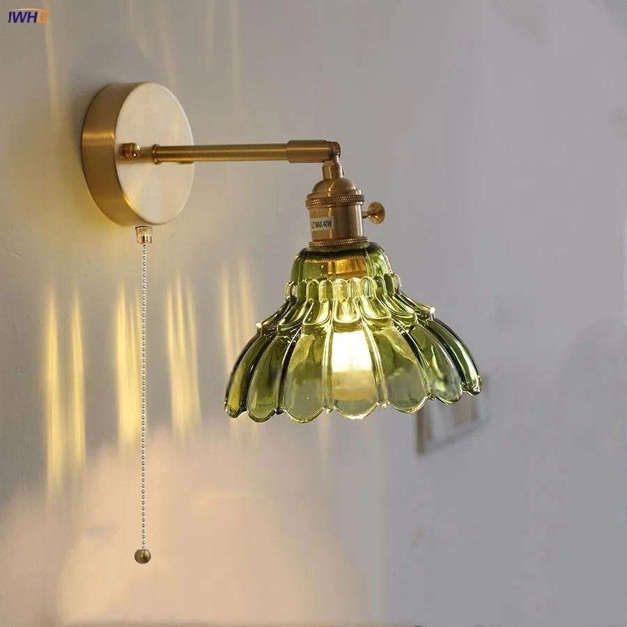 IWHD Pull Chain Switch LED Wall Lamp Flower Glass Hallway Hotel Restaurant Nordic Modern Copper Rotatable Stair Light Fixtures
IWHD Pull Chain Switch LED Wall Lamp Flower Glass Hallway Hotel Restaurant Nordic Modern Copper Rotatable Stair Light Fixtures