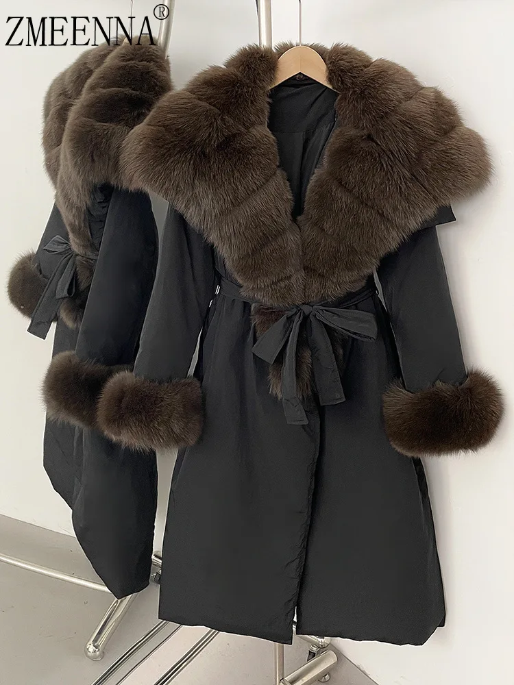 ZMEENNA Women's Down Coat With Detachable Fur Collar And Cuffs Warm Winter Jacket Elegant Outwear Belted Waist ZM3828
ZMEENNA Women's Down Coat With Detachable Fur Collar And Cuffs Warm Winter Jacket Elegant Outwear Belted Waist ZM3828
