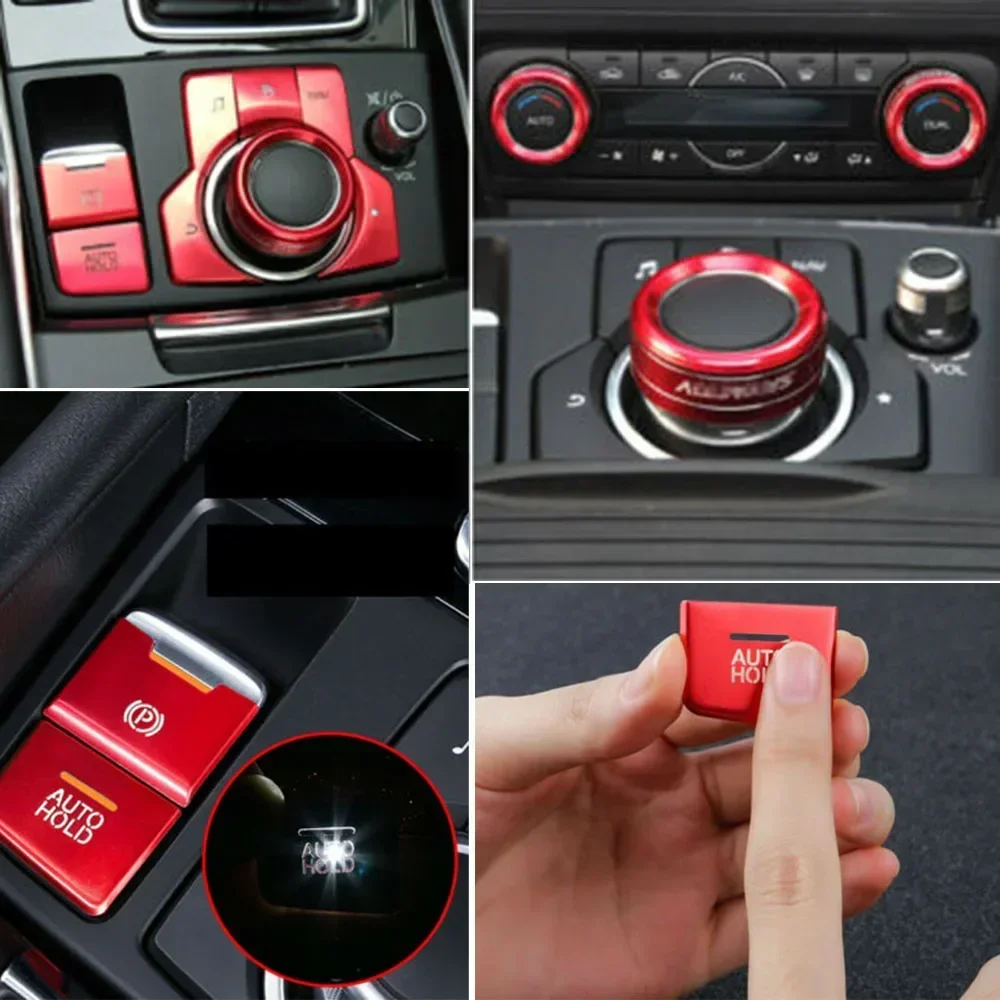 Red Aluminum Alloy EPB Brake Autohold Button Cover Cap Trim Decor for Mazda 3 6 CX5 Upgrade Your Interior Set of 2
Red Aluminum Alloy EPB Brake Autohold Button Cover Cap Trim Decor for Mazda 3 6 CX5 Upgrade Your Interior Set of 2