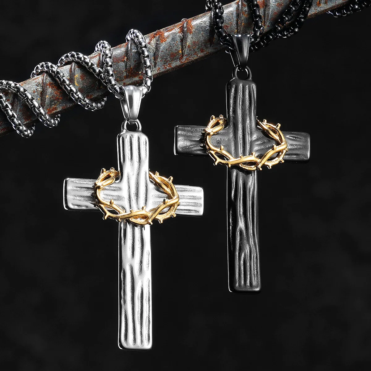 Thorn Cross Amulet Stainless Steel Men Necklaces Pendant Chain Punk For Women Fashion Jewelry Gifts Wholesale Dropshiping
Thorn Cross Amulet Stainless Steel Men Necklaces Pendant Chain Punk For Women Fashion Jewelry Gifts Wholesale Dropshiping