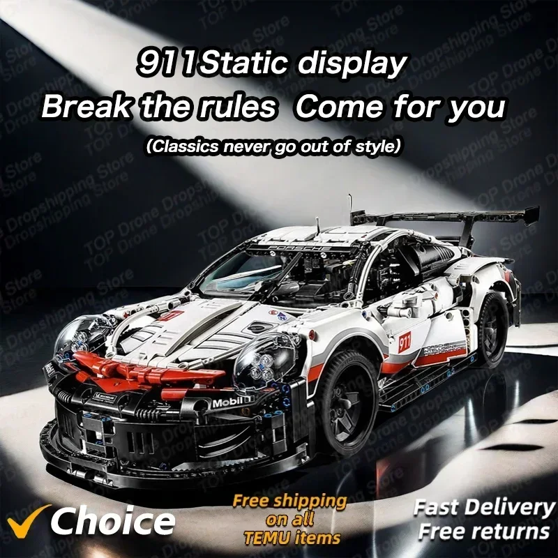 911RSR1580 Pcs Technical Classic Super Racing Car Building Blocks Model Bricks Vehicl Toy For Kids Birthday Boys Gift Compatible
911RSR1580 Pcs Technical Classic Super Racing Car Building Blocks Model Bricks Vehicl Toy For Kids Birthday Boys Gift Compatible