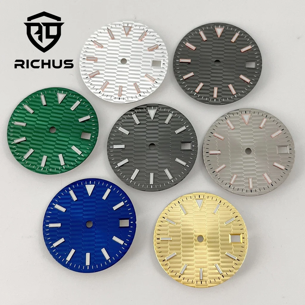 RICHUS NH35 Watch Dial 28.5mm Watch Dial Blue Green Luminous Fit NH34 NH35 NH36 Movement
RICHUS NH35 Watch Dial 28.5mm Watch Dial Blue Green Luminous Fit NH34 NH35 NH36 Movement