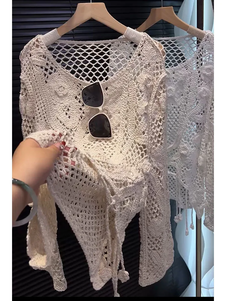 Irregular Knitted Sweater Women's Spring Summer Loose Slimming Tassel Top Hollow out Design Pastel Color Woolen round Ne Lo...
Irregular Knitted Sweater Women's Spring Summer Loose Slimming Tassel Top Hollow out Design Pastel Color Woolen round Ne Lo...