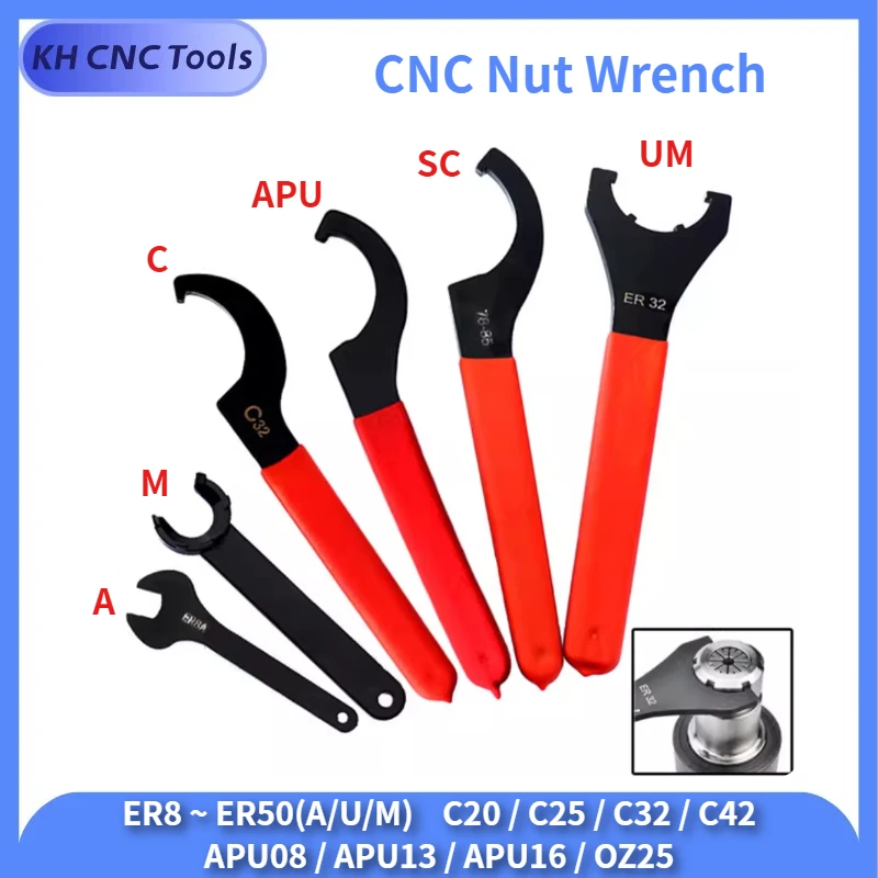 ER Nut Wrench A / M / UM / C / APU panner ER8 ER11 ER16 ER20 ER25 ER32 ER40 ISO20 ISO25 ISO30 APU13 APU16 C25 C32 ER16MS ER20MS
ER Nut Wrench A / M / UM / C / APU panner ER8 ER11 ER16 ER20 ER25 ER32 ER40 ISO20 ISO25 ISO30 APU13 APU16 C25 C32 ER16MS ER20MS