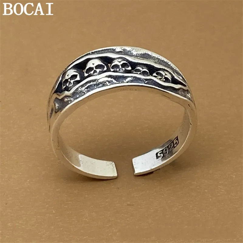 BOCAI New S925 Sterling Silver Jewelry Vintage Punk Skull Head Ring Men's Selected Gift
BOCAI New S925 Sterling Silver Jewelry Vintage Punk Skull Head Ring Men's Selected Gift