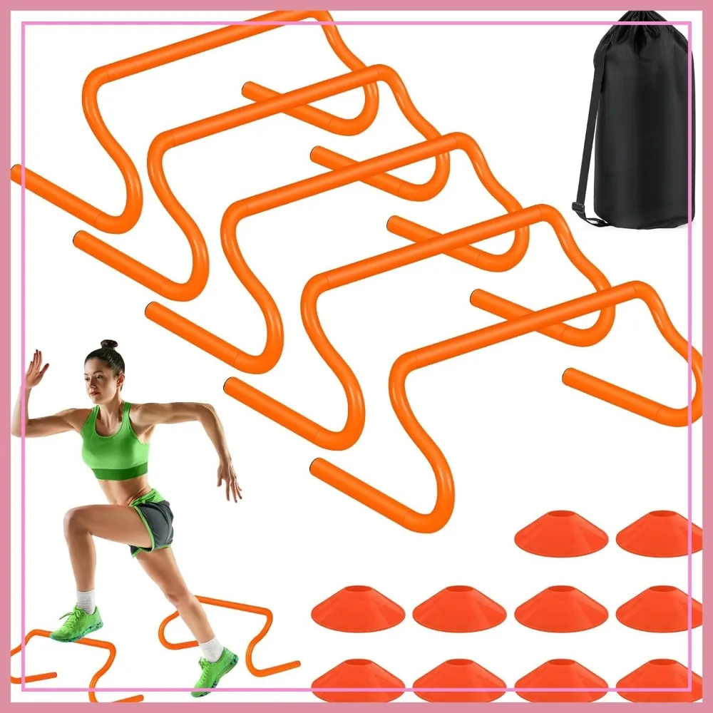 Agility Hurdles Training Set with Cones and Bag for Soccer Football Track Speed Drills
Agility Hurdles Training Set with Cones and Bag for Soccer Football Track Speed Drills