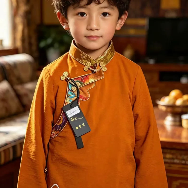 Chinese Tibetan Children's Buckle Shirt Tassel Tibetan Style Shirt
Chinese Tibetan Children's Buckle Shirt Tassel Tibetan Style Shirt