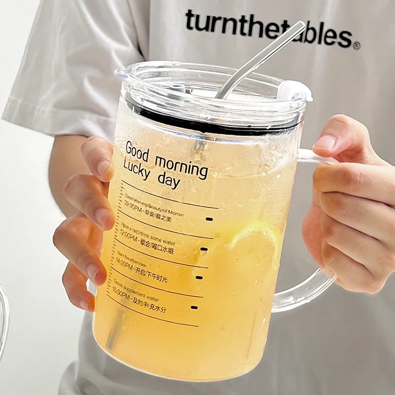 High Borosilicate Glass Measuring Scale Cup 1000ML Large Capacity Straw Cup With Lid Handle Home Milk Coffee Mug Drinkware
High Borosilicate Glass Measuring Scale Cup 1000ML Large Capacity Straw Cup With Lid Handle Home Milk Coffee Mug Drinkware