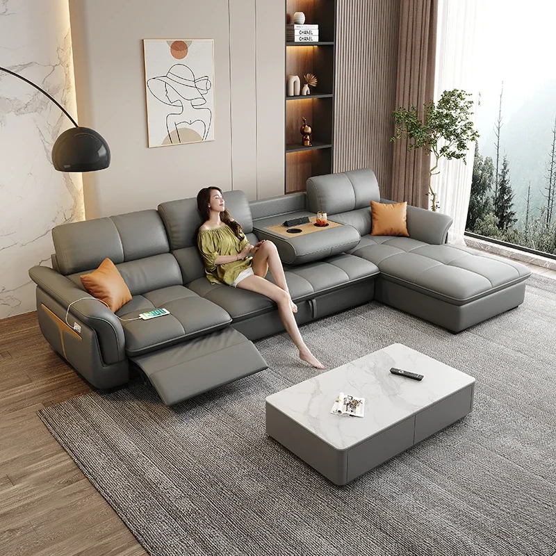 Dual Use Foldable Sofa Bed Luxury L Shape Genuine Leather Italian Sofas Recliner Storage Divano Letto Living Room Furniture
Dual Use Foldable Sofa Bed Luxury L Shape Genuine Leather Italian Sofas Recliner Storage Divano Letto Living Room Furniture