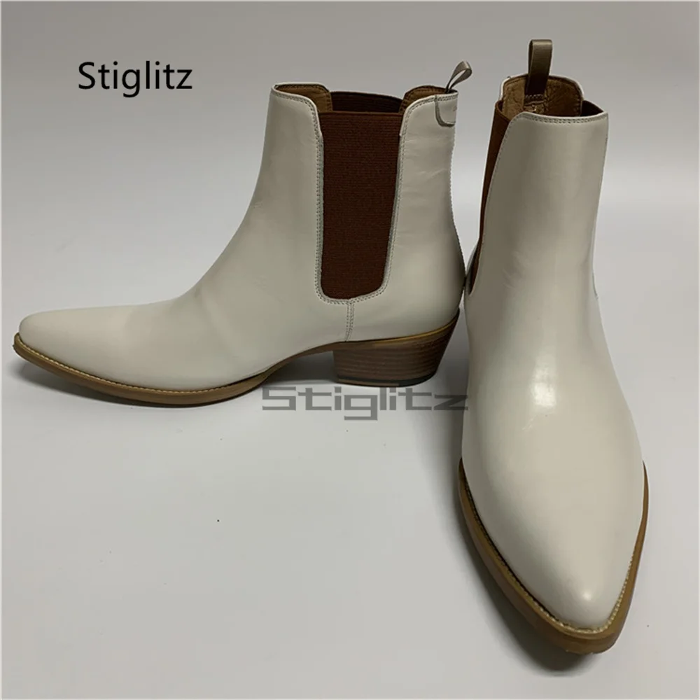 Pointed Toe Stretch Band Chelsea Boots for Men Genuine Leather Ankle Boots Slip On Med Heels Autumn Winter Handmade Male Shoes
Pointed Toe Stretch Band Chelsea Boots for Men Genuine Leather Ankle Boots Slip On Med Heels Autumn Winter Handmade Male Shoes