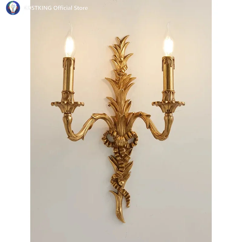 French Style Copper Wall Lamp Wall Sconces W34cm H50cm Candle Decora Bedroom Bedside Lighting Villa Luxury Classics Brass Lights
French Style Copper Wall Lamp Wall Sconces W34cm H50cm Candle Decora Bedroom Bedside Lighting Villa Luxury Classics Brass Lights