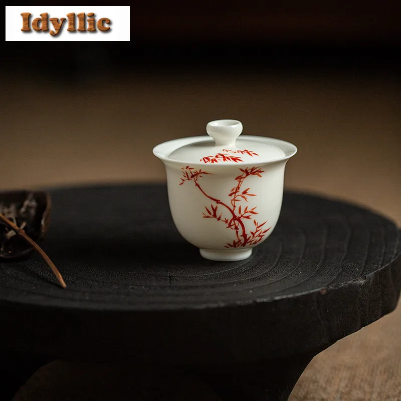 100ml Hand Drawn Red Bamboo Gaiwan Boutique Tea Tureen Tea Bowl With Lid Kit Tea Brewing Cover Bowl Teaset Supplies Decoration
100ml Hand Drawn Red Bamboo Gaiwan Boutique Tea Tureen Tea Bowl With Lid Kit Tea Brewing Cover Bowl Teaset Supplies Decoration