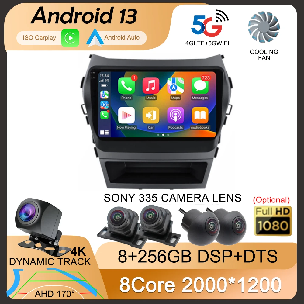 Автомагнитола Carplay 2DIN на Android 13, мультимедийный видеоплеер для Hyundai Santa Fe 3 2013-2017, GPS-навигация, стерео камера 360
Автомагнитола Carplay 2DIN на Android 13, мультимедийный видеоплеер для Hyundai Santa Fe 3 2013-2017, GPS-навигация, стерео камера 360