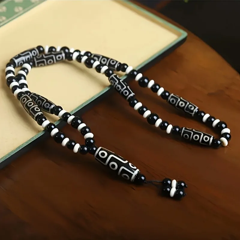 Dzi Bead Agate Pendant, Chinese Style Ethnic Style Dzi Bead Necklace, Daily Wear
Dzi Bead Agate Pendant, Chinese Style Ethnic Style Dzi Bead Necklace, Daily Wear