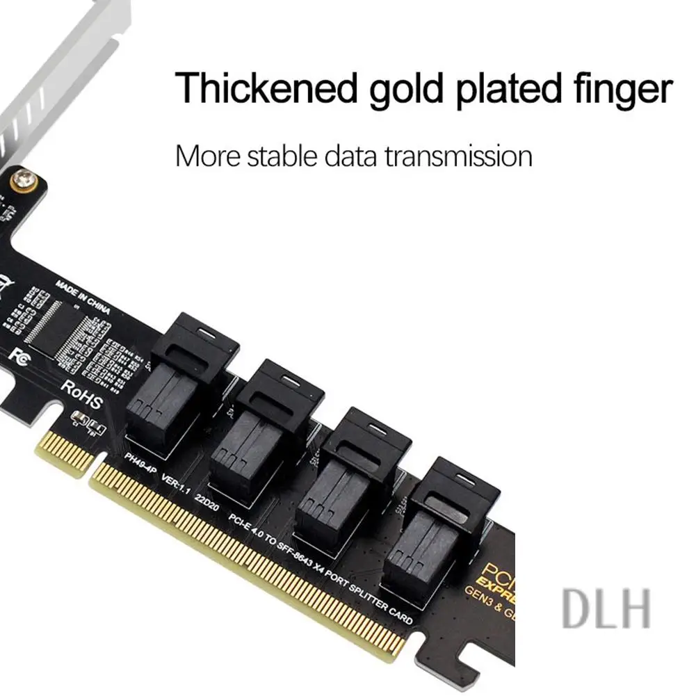 VO-PCI-E X16 для 4 портов U.2 NVME SFF-8643 Высокоскоростная плата расширения Pcie 4,0 Сплит-карты Светодиодный индикатор для шасси 2U
VO-PCI-E X16 для 4 портов U.2 NVME SFF-8643 Высокоскоростная плата расширения Pcie 4,0 Сплит-карты Светодиодный индикатор для шасси 2U