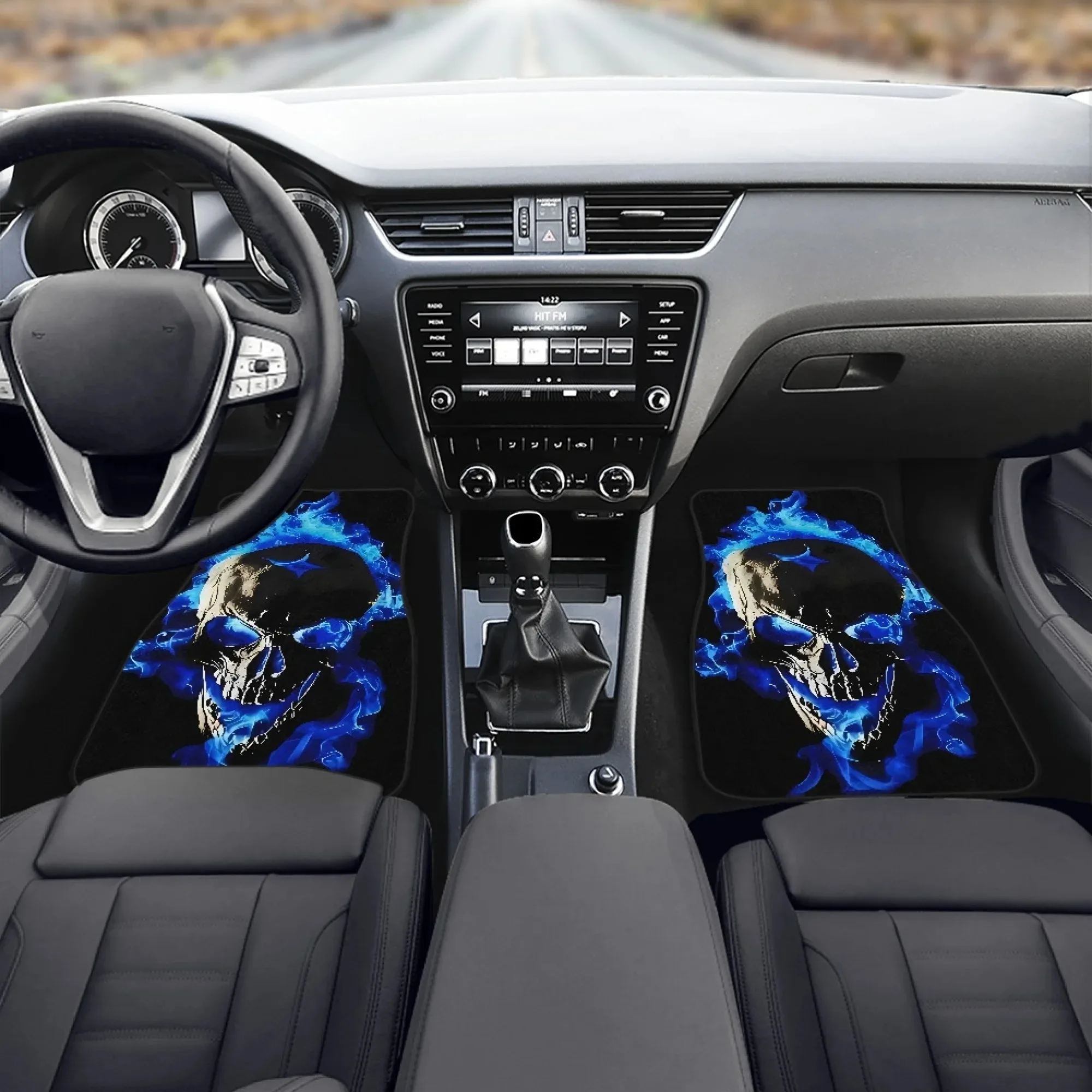 4 pieces of blue flame skeleton car mats - universal, washable polyester material, ideal car gift
4 pieces of blue flame skeleton car mats - universal, washable polyester material, ideal car gift