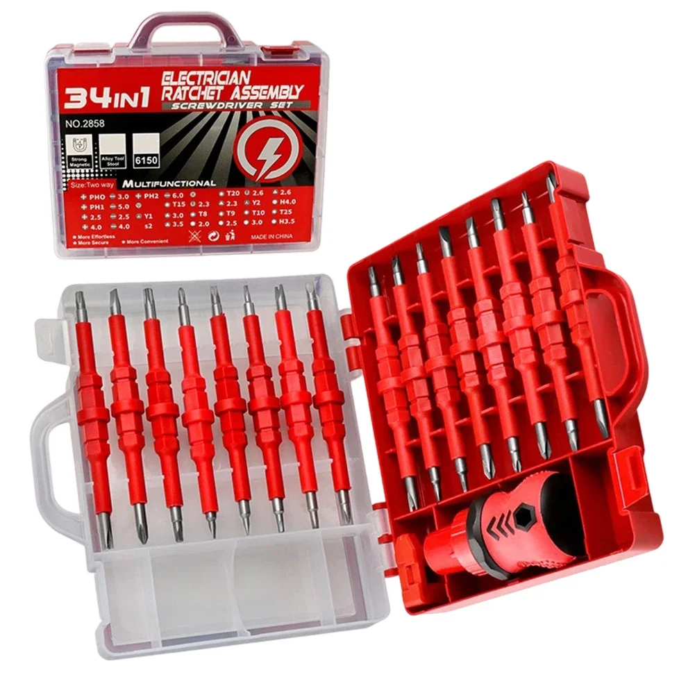 34PCS/set Multi-Purpose Electricians Slotted Cross Screwdriver Bit Repaire Tools Power Tool Accessories
34PCS/set Multi-Purpose Electricians Slotted Cross Screwdriver Bit Repaire Tools Power Tool Accessories