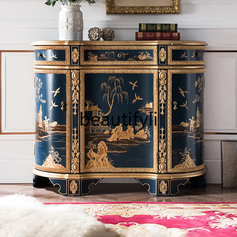 Chinese-style painted porch cabinet, foyer shoe cabinet, living room decoration hand-painted landscape locker
Chinese-style painted porch cabinet, foyer shoe cabinet, living room decoration hand-painted landscape locker