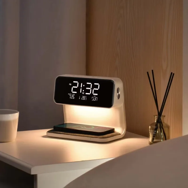 Light Emitting Diode Smart Digital Alarm Clock with Wireless Charger Thermometer Time Bedroom Meeting Travel Homework
Light Emitting Diode Smart Digital Alarm Clock with Wireless Charger Thermometer Time Bedroom Meeting Travel Homework