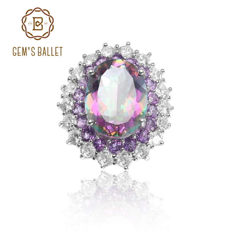 GEM'S BALLET November Birthstone Ring 9.10Ct 12x16mm Oval MYSTIC FIRE TOPAZ Gemstone Sterling Silver Ladies Ring -Handmade
GEM'S BALLET November Birthstone Ring 9.10Ct 12x16mm Oval MYSTIC FIRE TOPAZ Gemstone Sterling Silver Ladies Ring -Handmade