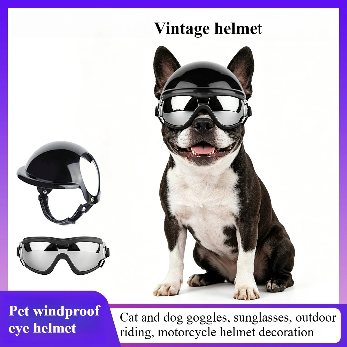 Pet Windproof Eye Helmet Cat Dog Goggles Sunglasses Outdoor Riding Motorcycle Helmet Decoration with Ear Holes Adjustable Straps
Pet Windproof Eye Helmet Cat Dog Goggles Sunglasses Outdoor Riding Motorcycle Helmet Decoration with Ear Holes Adjustable Straps