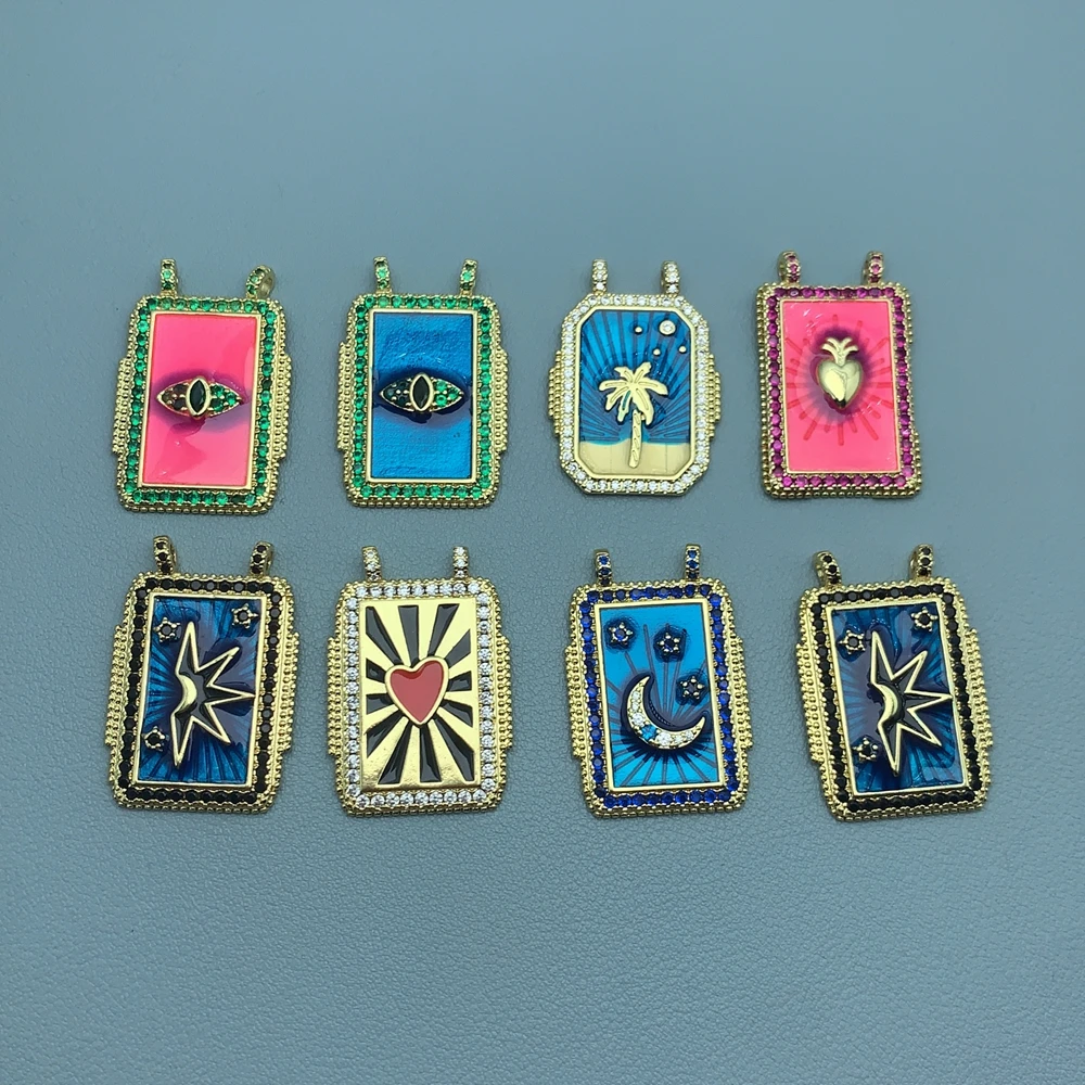 2 Piece Zircon Evil Eye Charms 18K Gold Plated Heart Rectangle Pendants For DIY Necklace Earrings Jewelry Making Accessories
2 Piece Zircon Evil Eye Charms 18K Gold Plated Heart Rectangle Pendants For DIY Necklace Earrings Jewelry Making Accessories