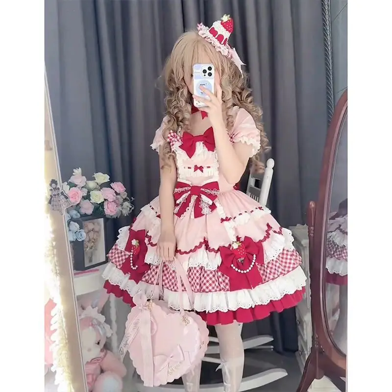 NONSAR Berry Sweet Pink OP Lolita Dress Vintage-style doll-like soft girl-style puffy princess dress
NONSAR Berry Sweet Pink OP Lolita Dress Vintage-style doll-like soft girl-style puffy princess dress