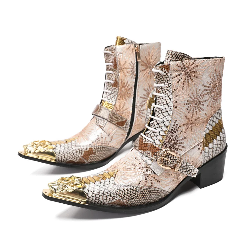 Botas Plus Size Metal Pointed To Men Party Boots Genuine Leather Pattern Short Boots Party Male Dress Shoes Man Lace Up Boots
Botas Plus Size Metal Pointed To Men Party Boots Genuine Leather Pattern Short Boots Party Male Dress Shoes Man Lace Up Boots