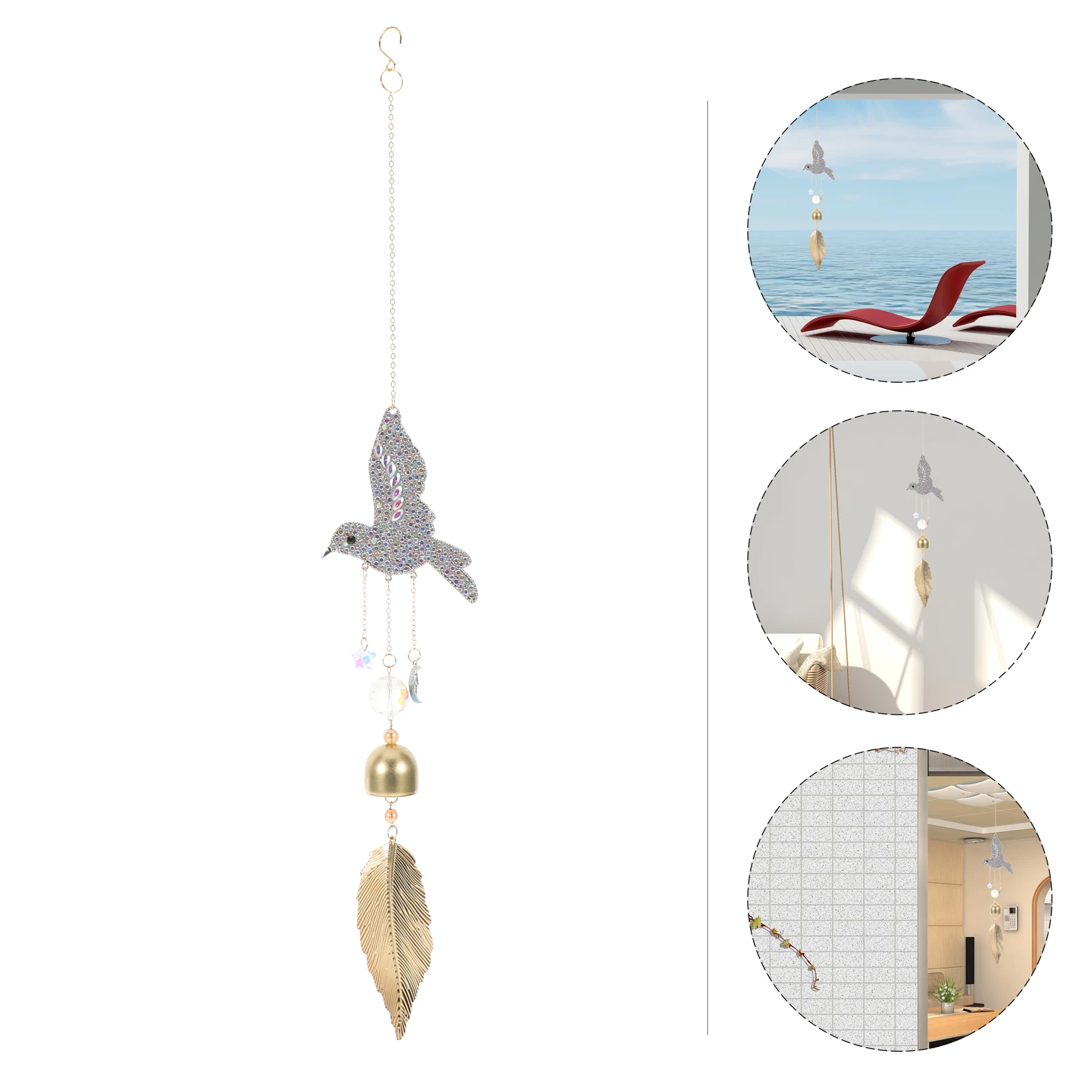 Crystal Wind Chime Home Decor Bird Song Bell Garden Decoration White Metal Hanging
Crystal Wind Chime Home Decor Bird Song Bell Garden Decoration White Metal Hanging