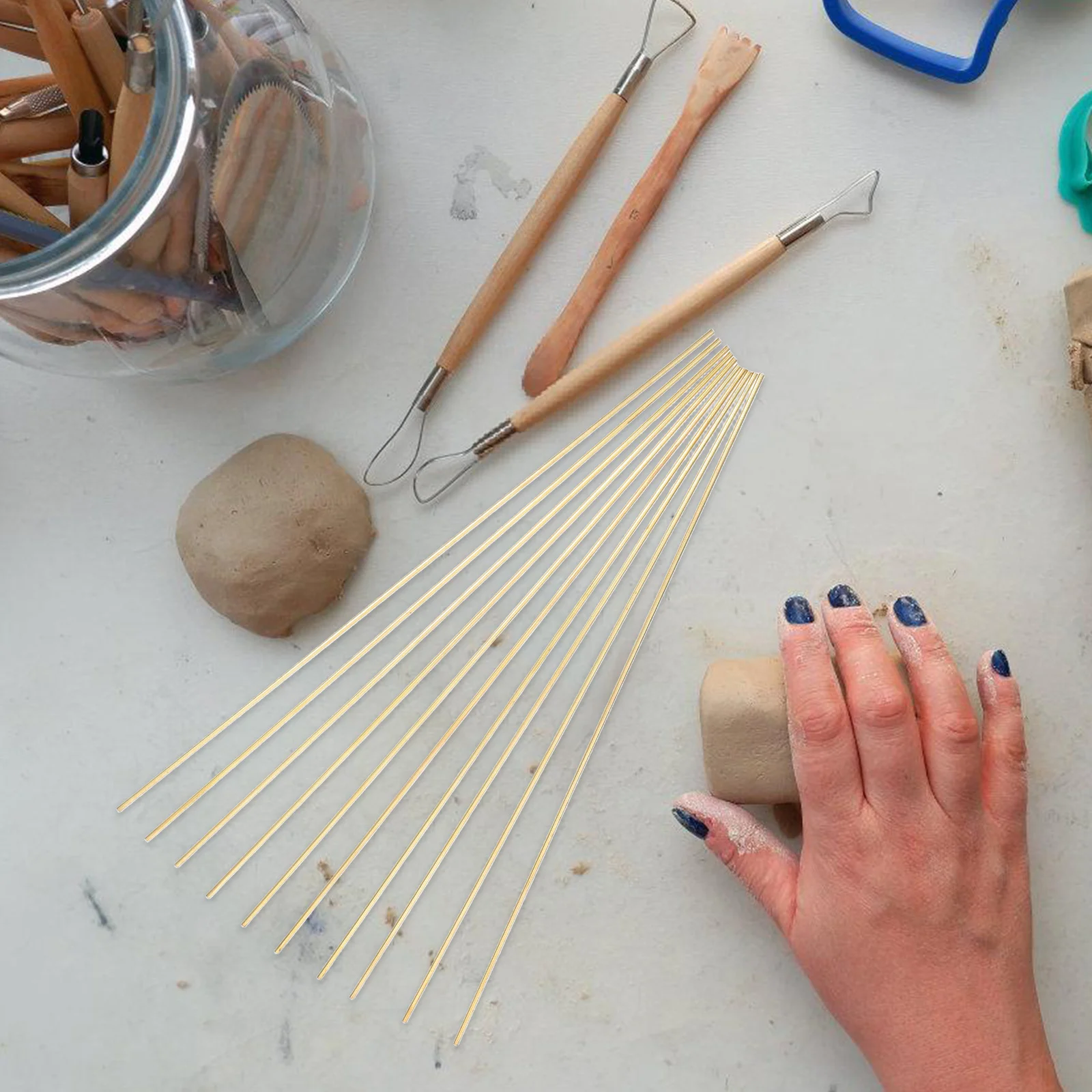 10pcs Copper Wire For Clay 1.5Mm Diy Sculpture Support Rods Flexible Art Wire Pottery Crafting Tools Making Supplies
10pcs Copper Wire For Clay 1.5Mm Diy Sculpture Support Rods Flexible Art Wire Pottery Crafting Tools Making Supplies