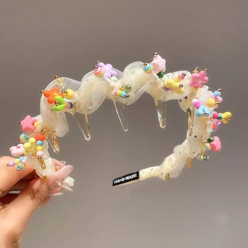 Handmade Sweet Cute Colored Beads Organza Hair Hoop Hairband Outdoor Headband Hairpin Girls Women Hair Accessories and Headwear
Handmade Sweet Cute Colored Beads Organza Hair Hoop Hairband Outdoor Headband Hairpin Girls Women Hair Accessories and Headwear