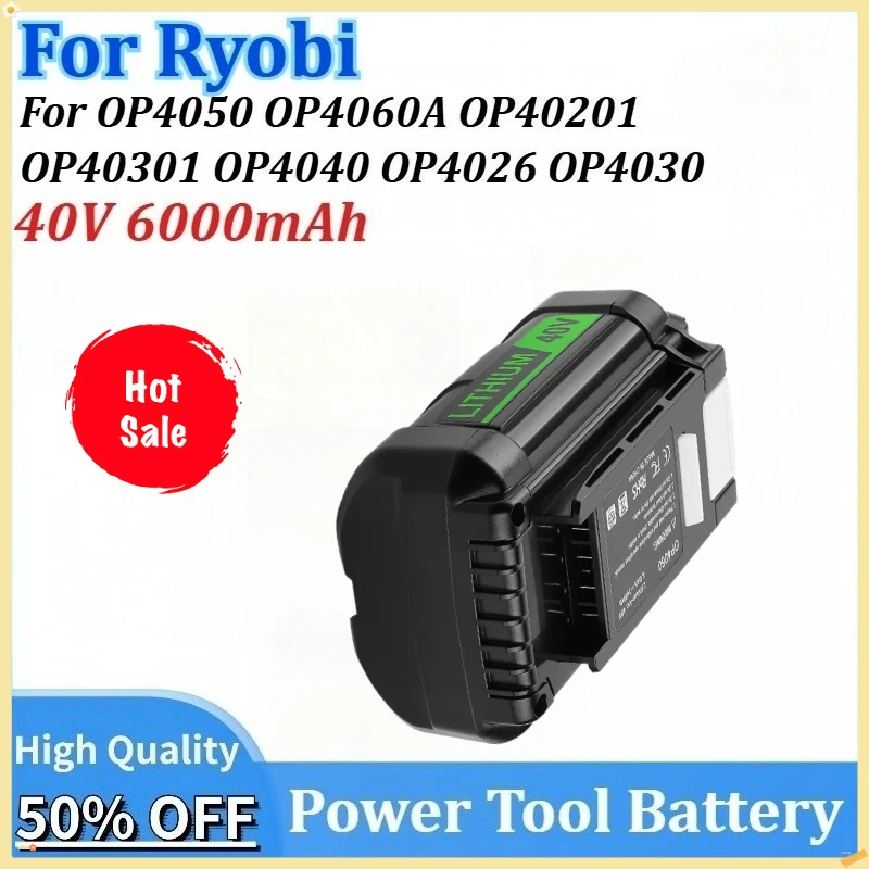 New Replacement Power Tools Battery 40V 6000mAh +charger for Ryobi Series OP4050 OP4026 OP4030 OP4060A OP40201 OP40301 OP4040
New Replacement Power Tools Battery 40V 6000mAh +charger for Ryobi Series OP4050 OP4026 OP4030 OP4060A OP40201 OP40301 OP4040