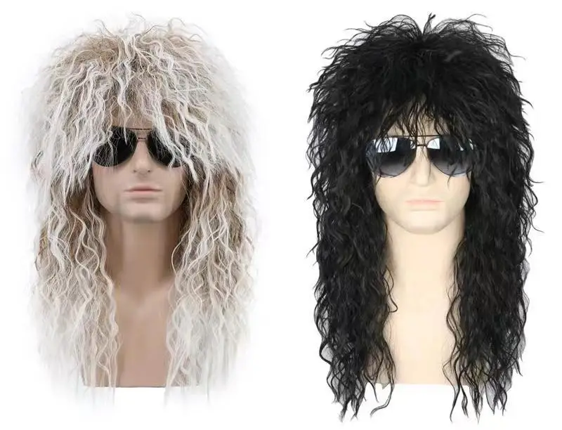 Young Men Wig 70s and 80s Rock Punk Long Curly Hair Black Gray Heat Resistant Synthetic Hair
Young Men Wig 70s and 80s Rock Punk Long Curly Hair Black Gray Heat Resistant Synthetic Hair