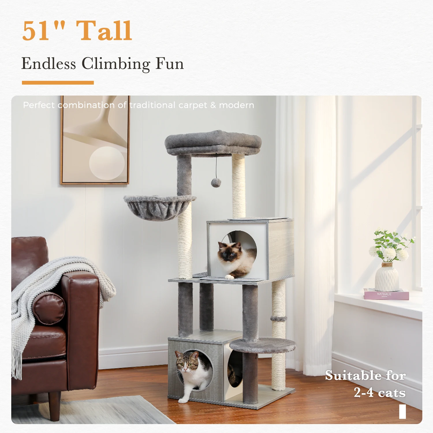Wood Cat Tree with Condo Hammock Cat Tower Scratching Post for Cat Scrapers Cat Accessories Pet Products Cat Toys
Wood Cat Tree with Condo Hammock Cat Tower Scratching Post for Cat Scrapers Cat Accessories Pet Products Cat Toys