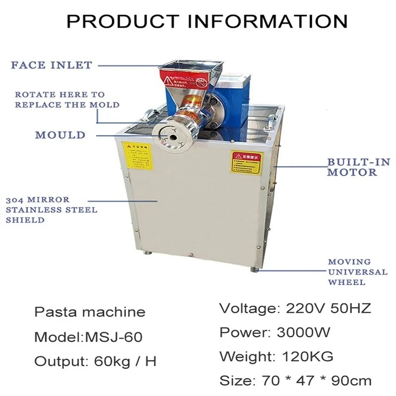 Automatic Electric Pasta Forming Spaghetti Extruder Pasta Kneading
Automatic Electric Pasta Forming Spaghetti Extruder Pasta Kneading