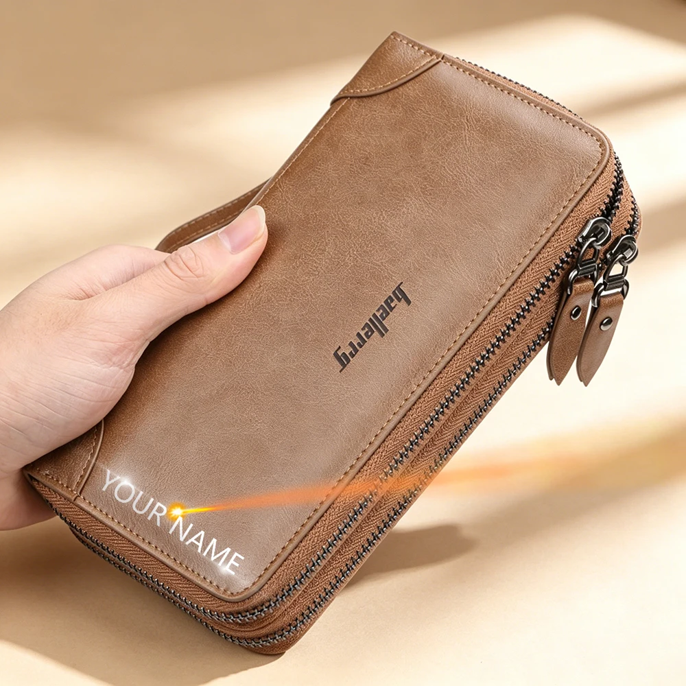 Baellerry Men Wallets Large Capacity Name Engraving High Quality Card Holder Male Purse Zipper Wallet For Men
Baellerry Men Wallets Large Capacity Name Engraving High Quality Card Holder Male Purse Zipper Wallet For Men